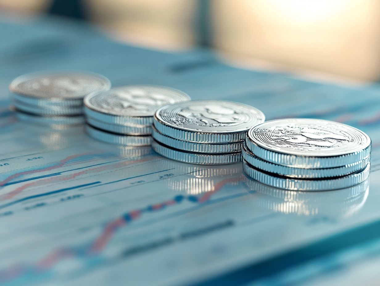 Silver coins and bars, representing physical silver investments