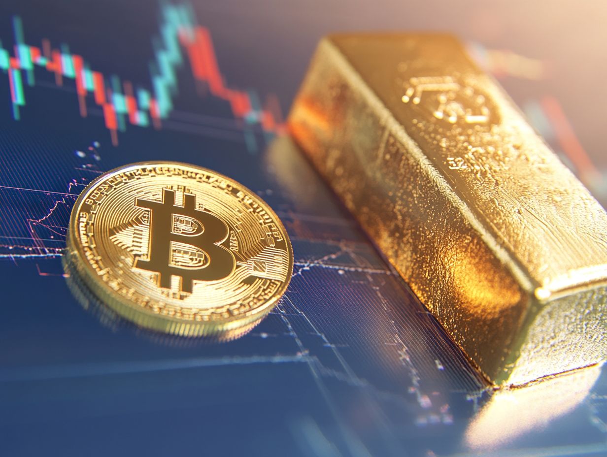 Infographic comparing the pros and cons of investing in Gold and Bitcoin