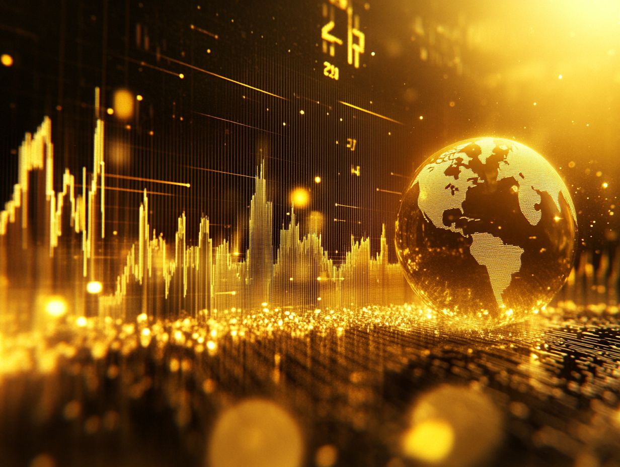 Illustration showing how geopolitical events affect gold prices.