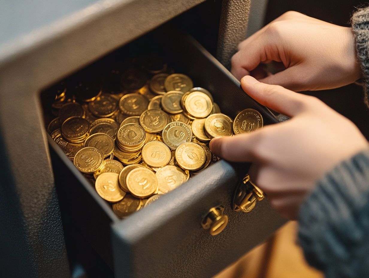 An example of a home safe designed for storing gold and valuables.