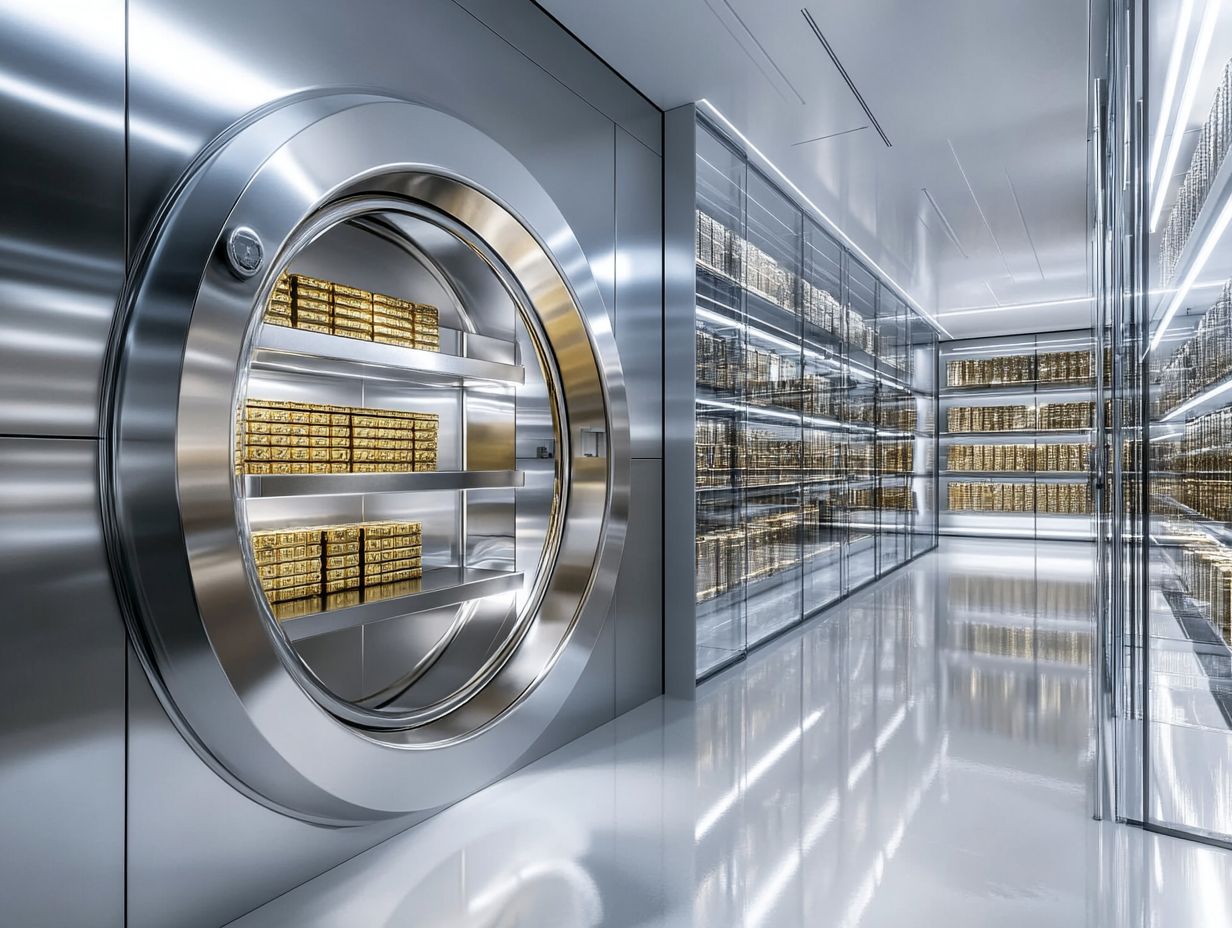 Vault features for storing precious metals