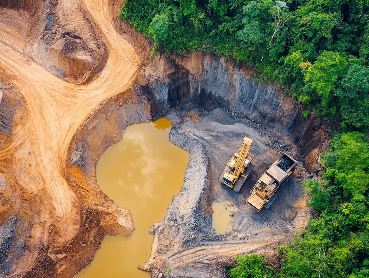 An illustration showing sustainable and ethical practices in gold mining