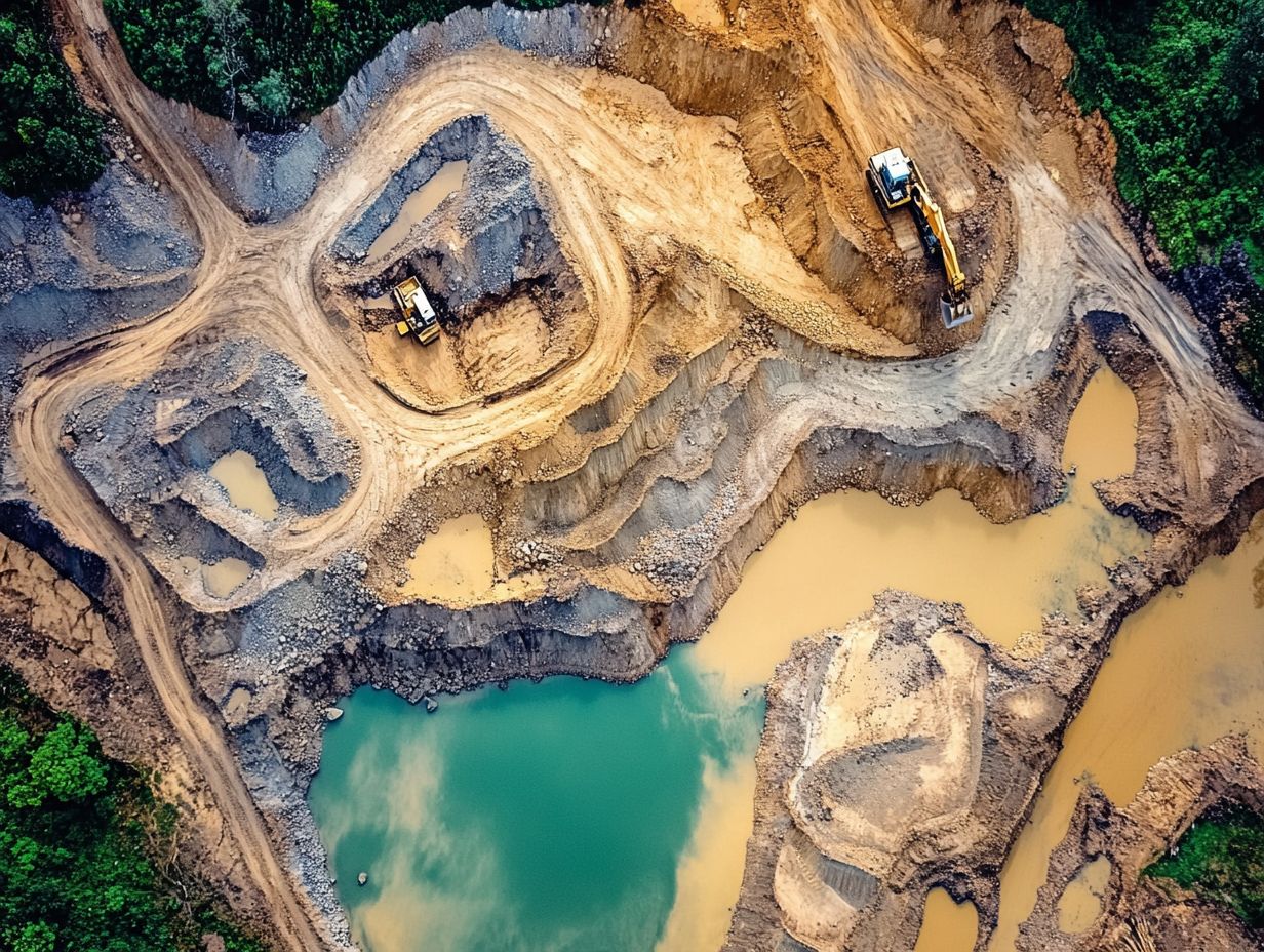 A depiction of the environmental impact of gold mining