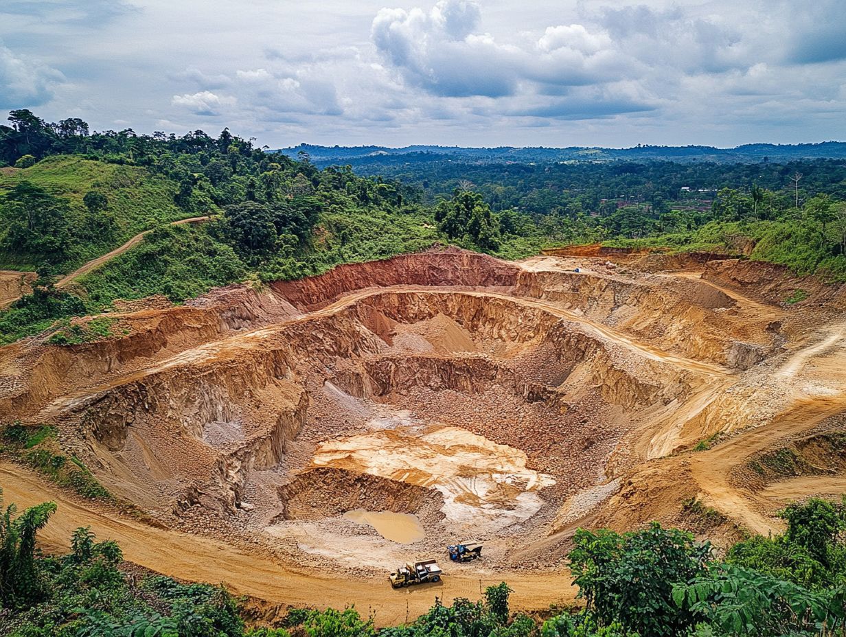 Infographic showing the environmental impacts of gold mining