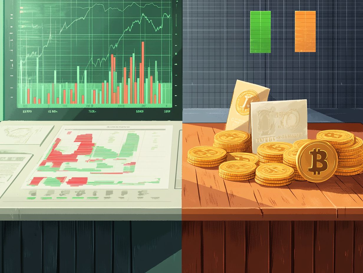 Image comparing physical and paper investments