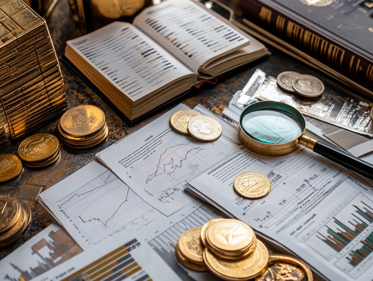 Infographic illustrating key takeaways for researching precious metals