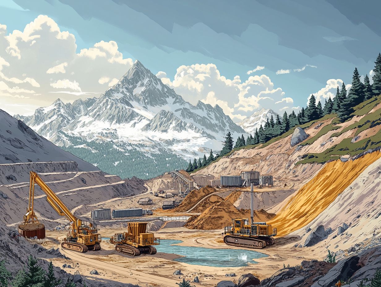 Illustration of Various Gold Mining Methods