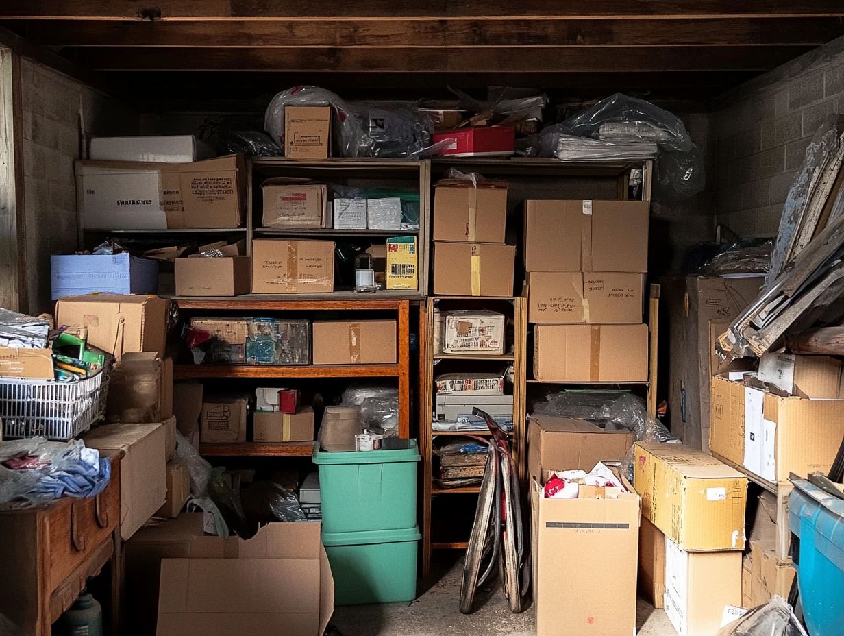 An example of water damage in home storage areas