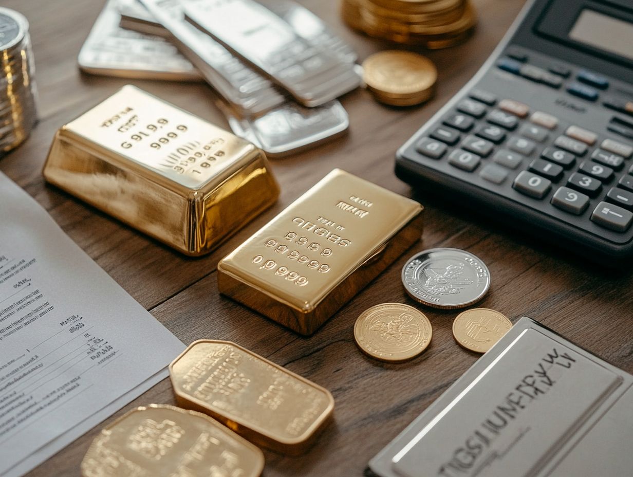 Visual guide for understanding the tax effects of precious metals trading.