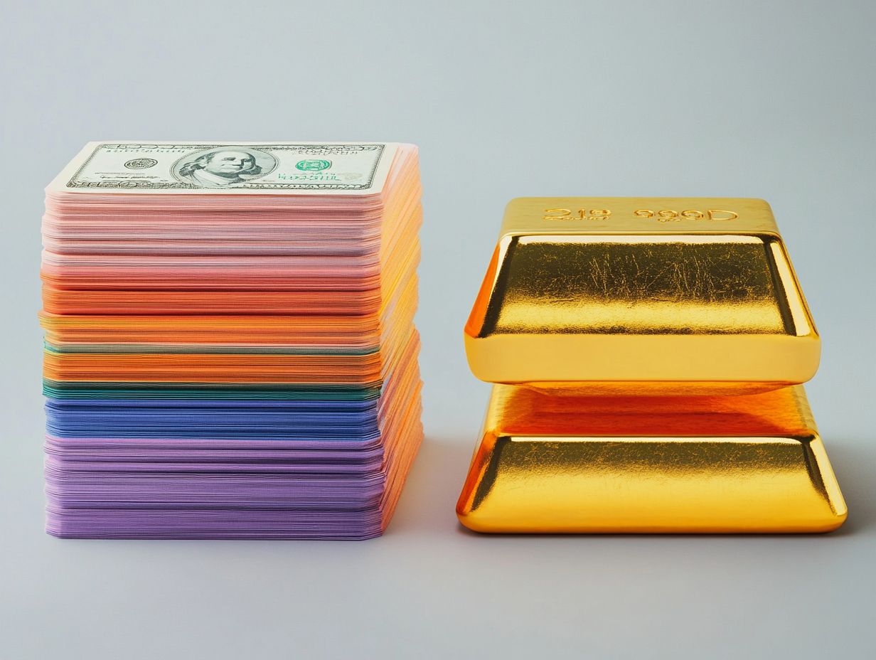 Image showing factors to consider when choosing between paper and physical gold.